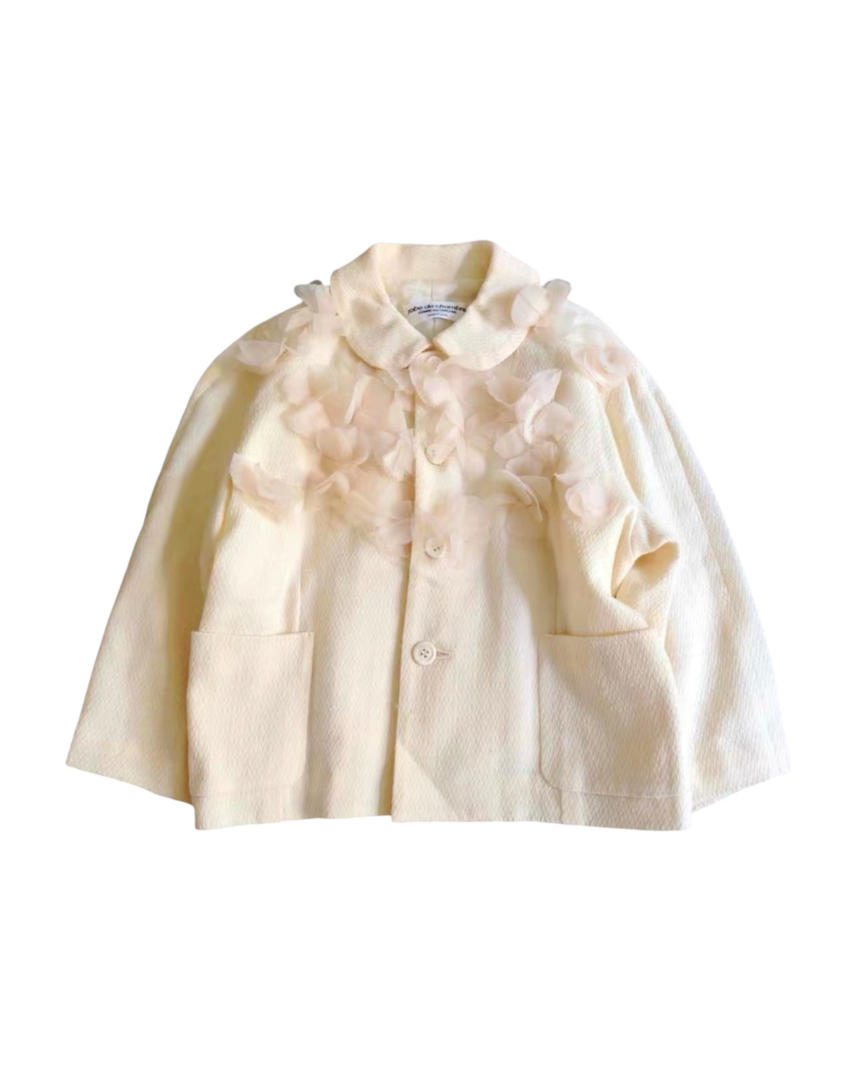 robe de chambre Comme des Garçons 2000SS Organza Petal Appliqué Wool Jacket