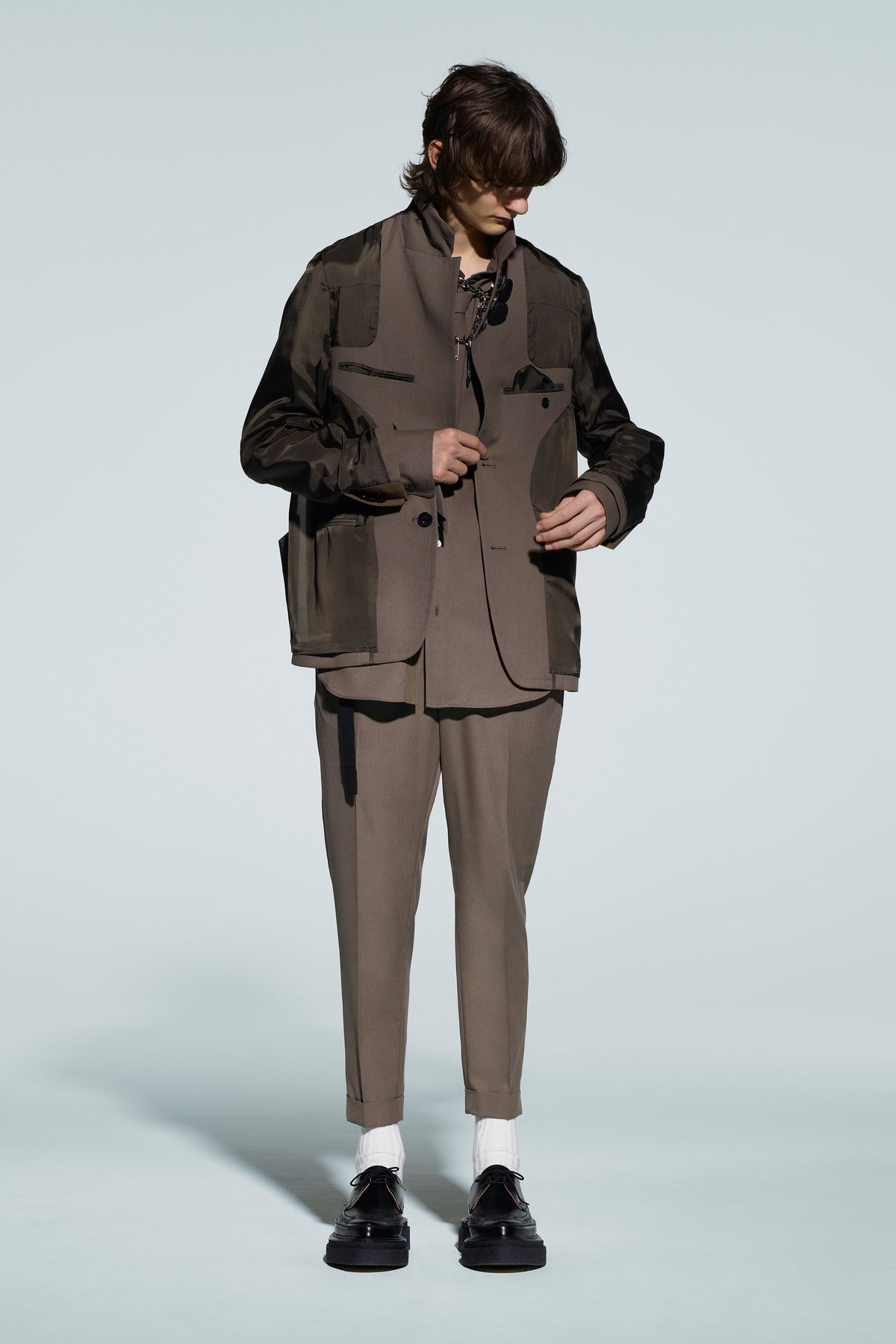 Sacai 2021AW double-layer reversible blazer - detail view