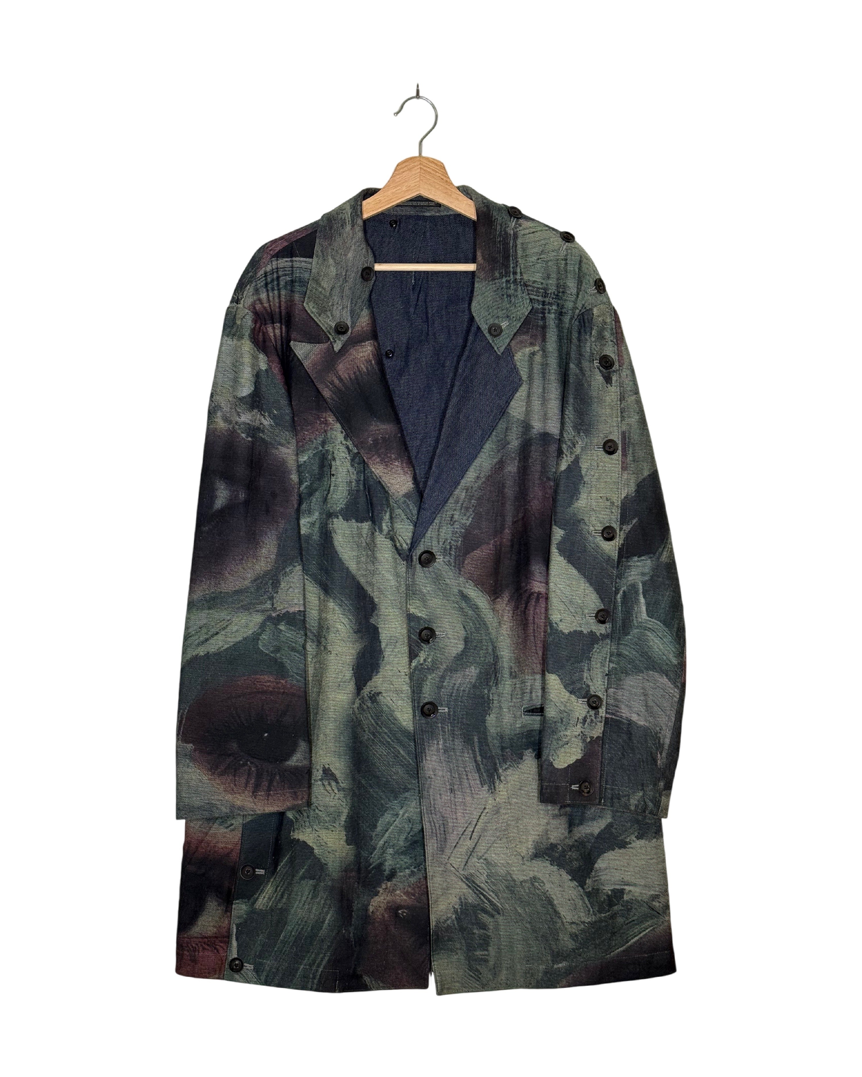 Yohji Yamamoto Pour Homme 2021SS Runway Eyeball Print Convertible Blazer Coat