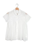 Tao 2025SS Runway Mesh Peter Pan Collar Short Sleeve Shirt