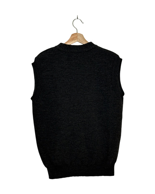 Comme des Garcons Homme Deux x Lochaven of Scotland 2021AW knit vest - back view on hanger