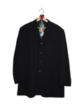 Yohji Yamamoto Pour Homme 1995AW Rokumeikan wool blazer - front view on hanger, structured-shoulder wool tailoring