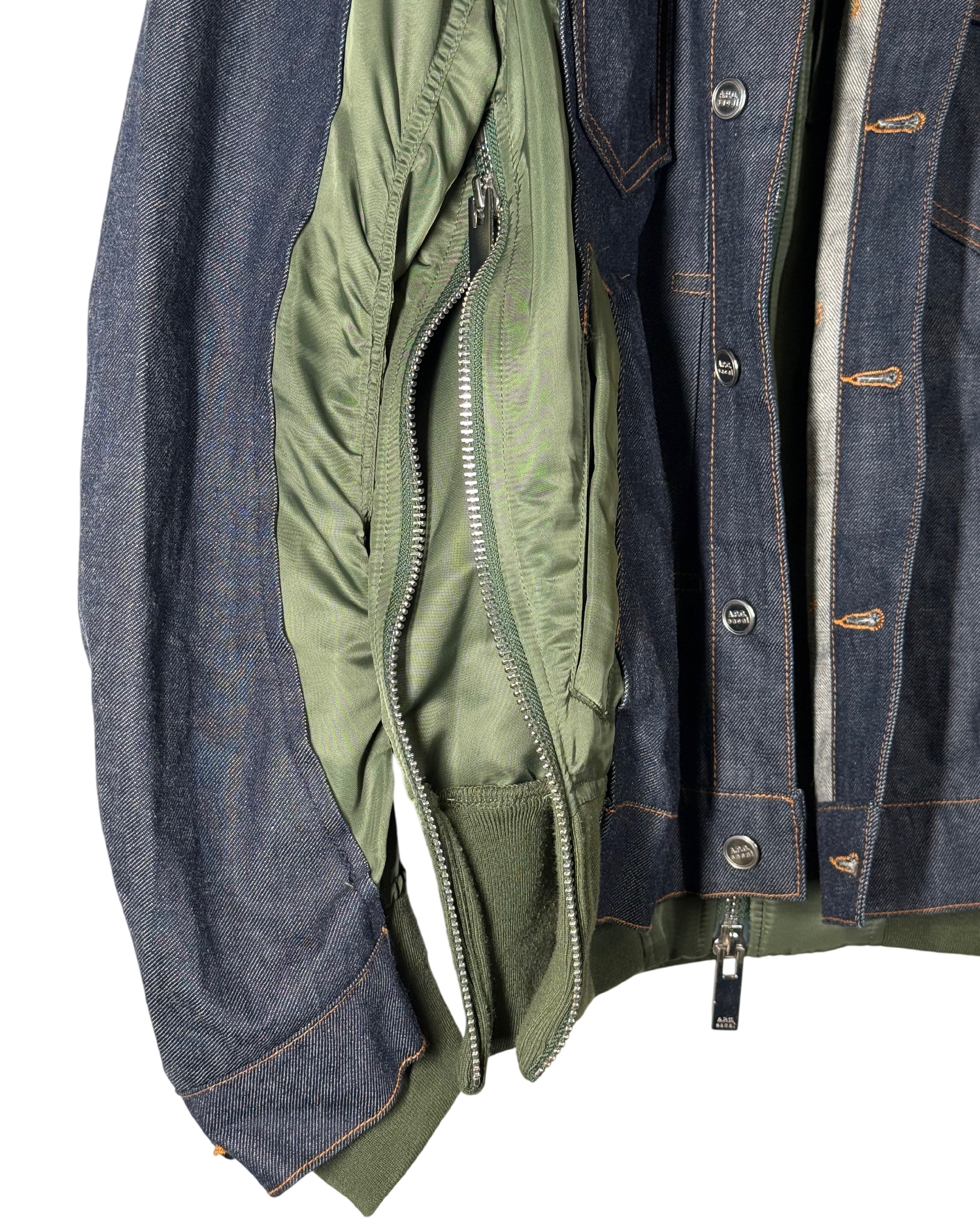 Sacai x A.P.C. 2021SS Eimi Nylon MA-1 Denim Jacket