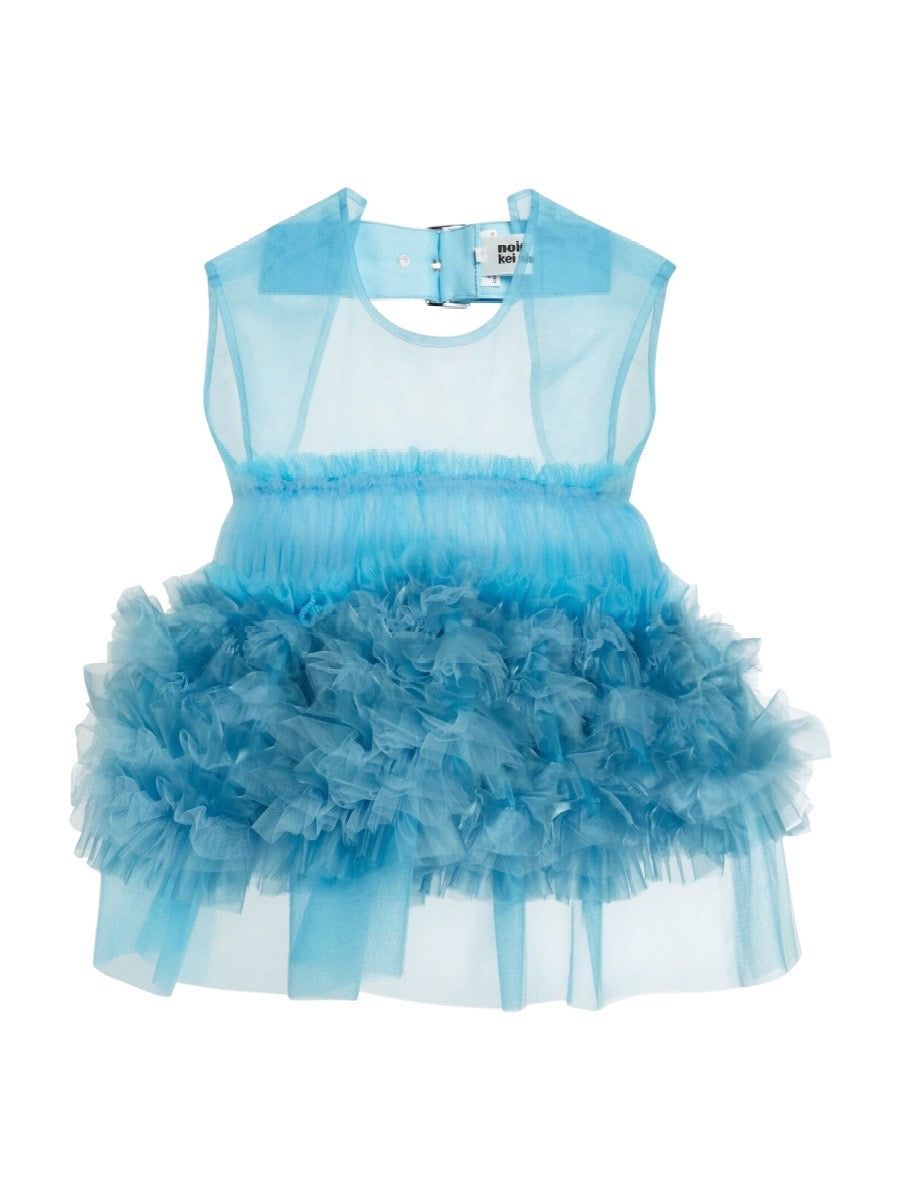 Noir Kei Ninomiya 2021AW Mesh Ruffled Buckled Vest Blue
