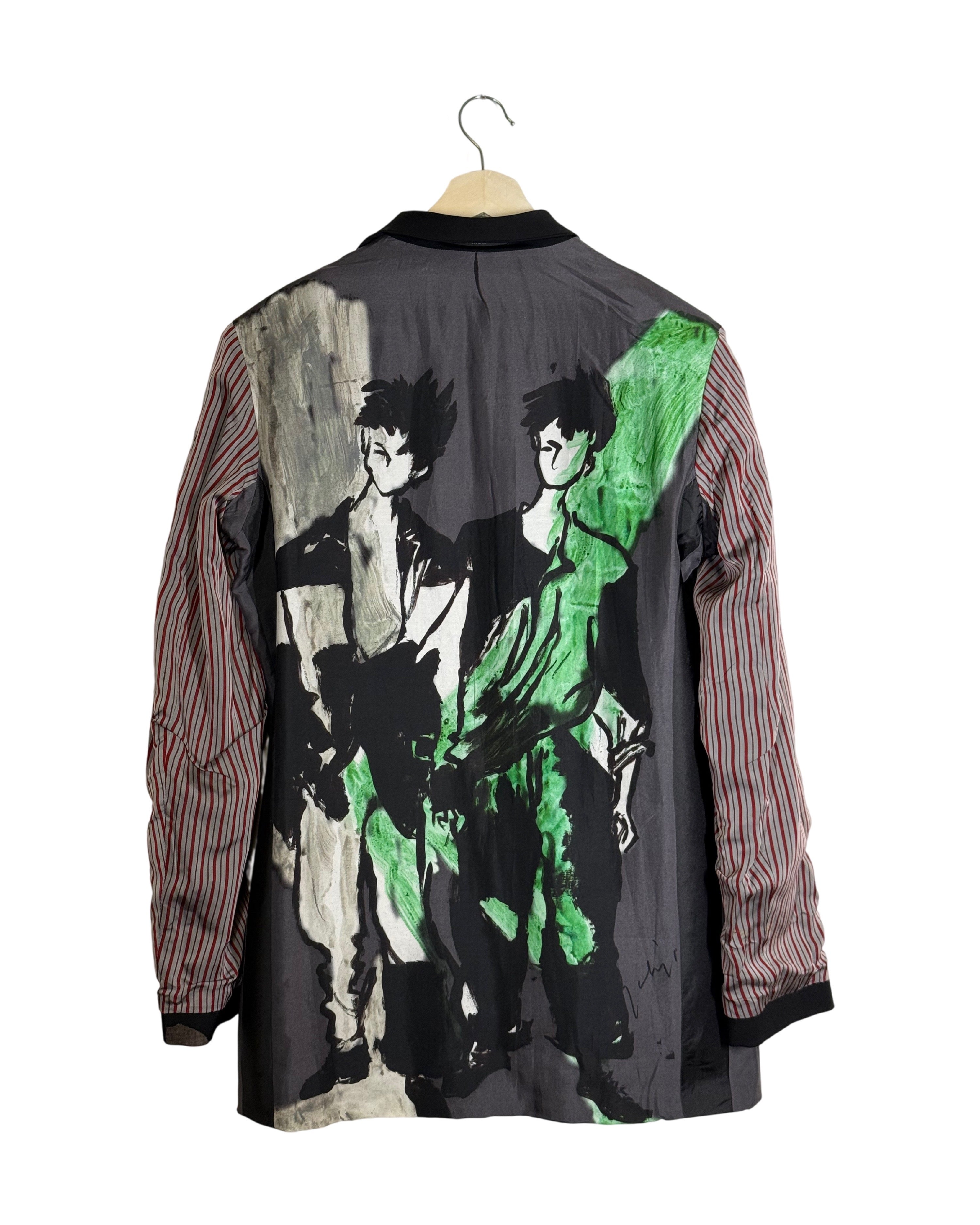 Yohji Yamamoto Pour Homme 2017SS Runway Yuka Asakura Twins Reversible Discharge Print Jacket
