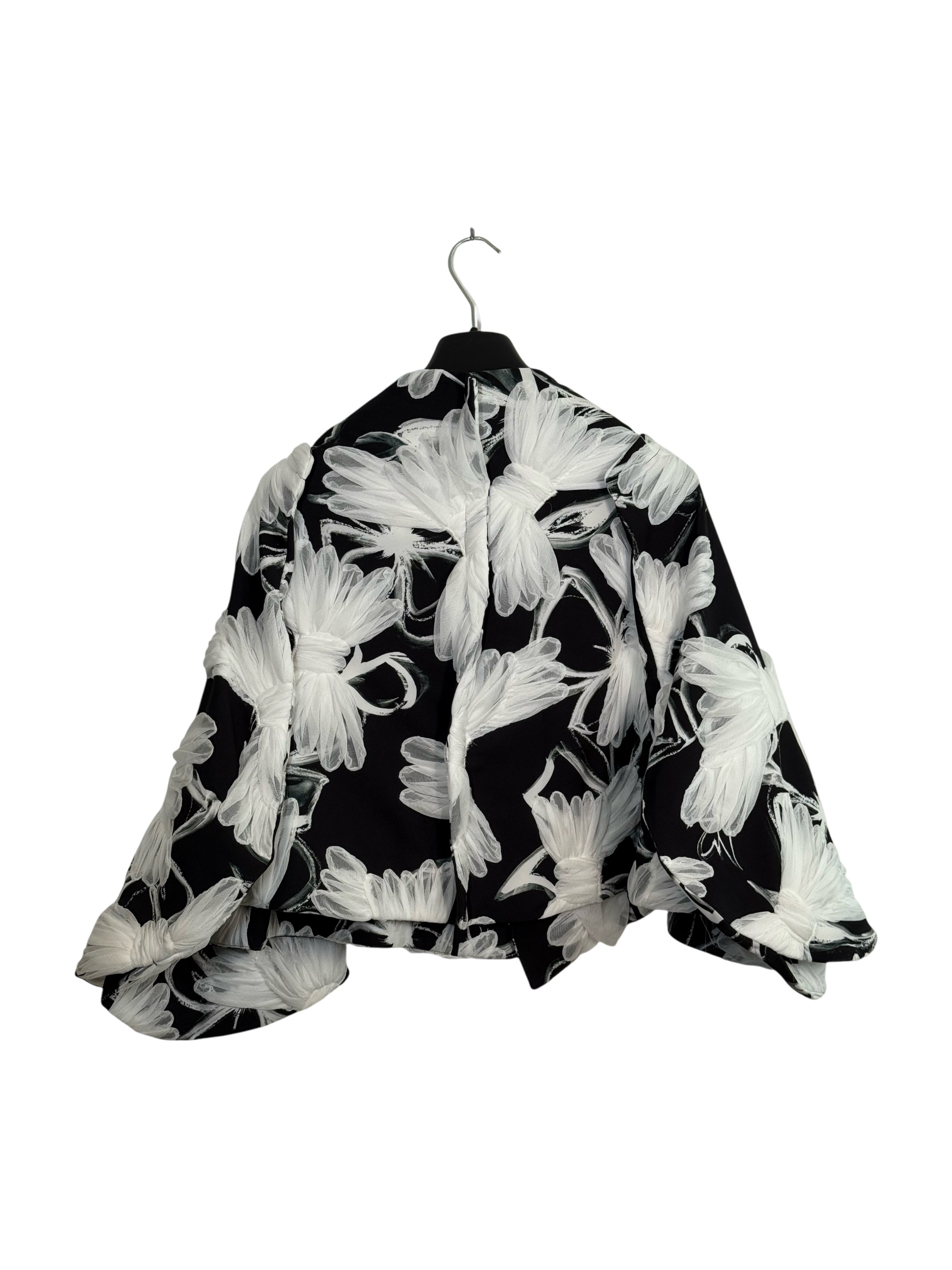 Comme Des Garcons 2022SS Runway Two Dimensional 2D Bow-ties Floral Mesh Jacket