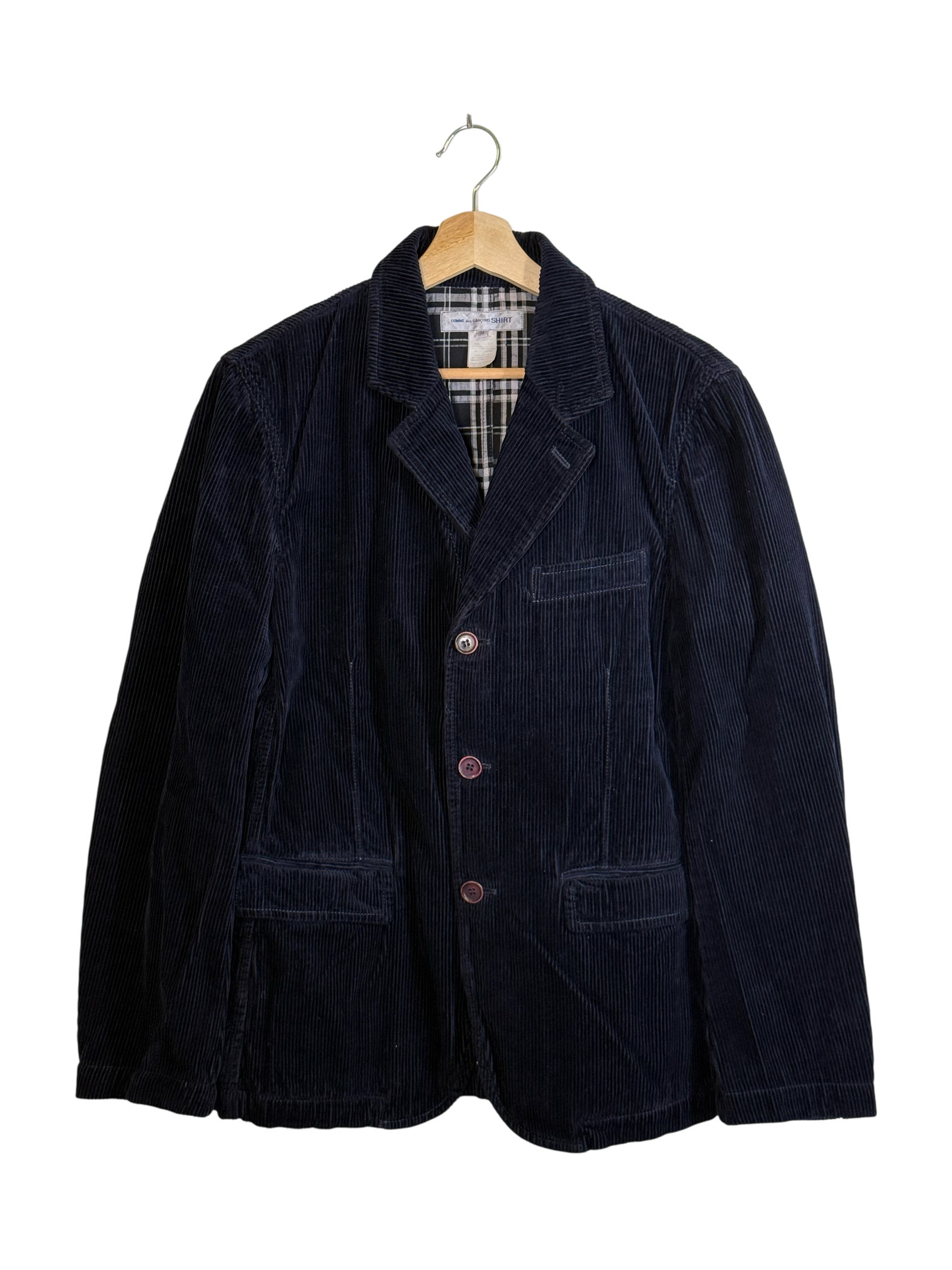 Comme Des Garcons Shirt Indigo Garment Dyed Corduroy Blazer Made in France