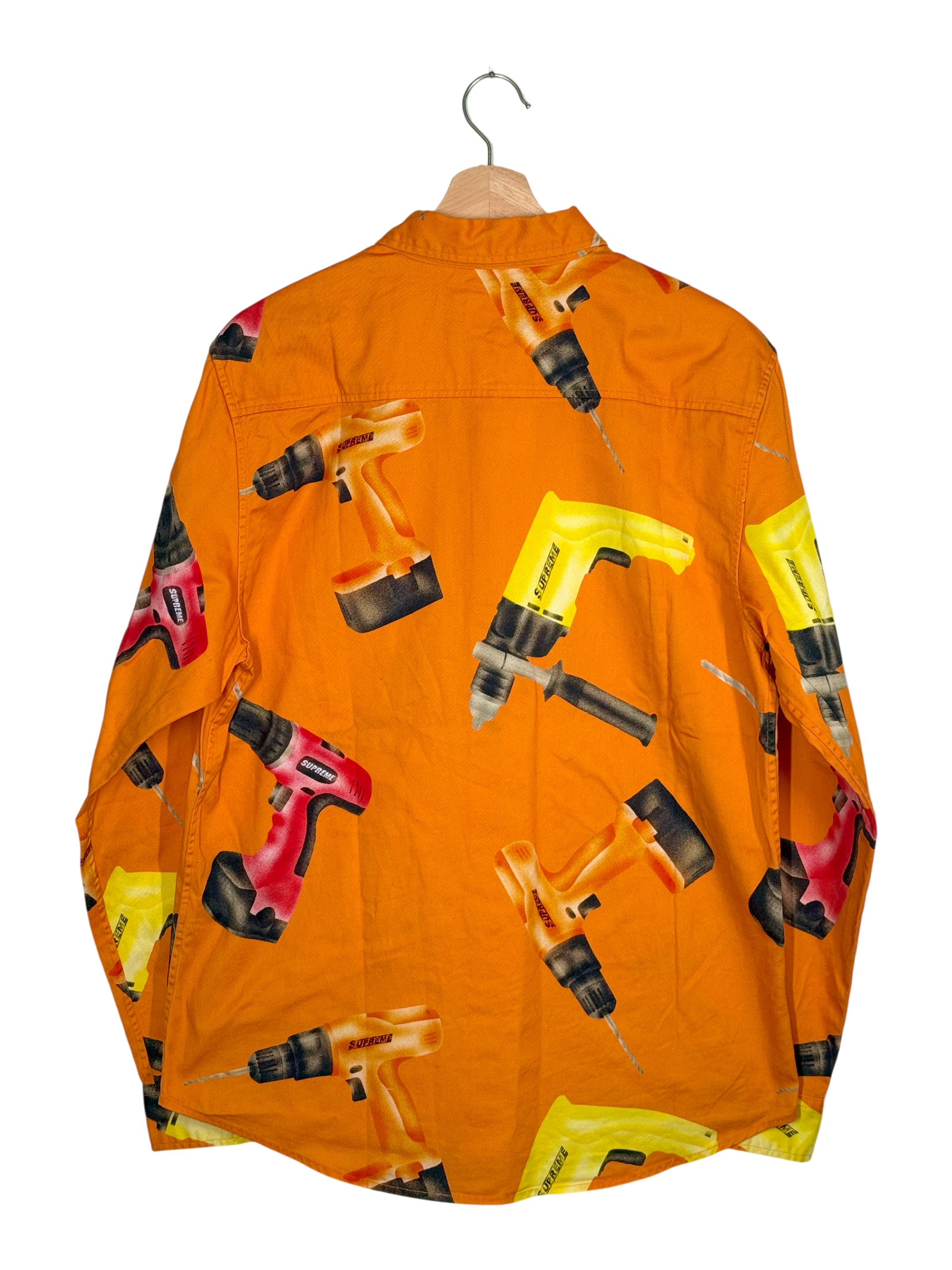 Supreme 2019SS Power Drill All-Over Print Long-Sleeve Shirt
