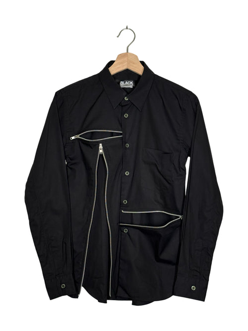 Black Comme Des Garcons 2019AW Triple Zip Deconstructed Shirt