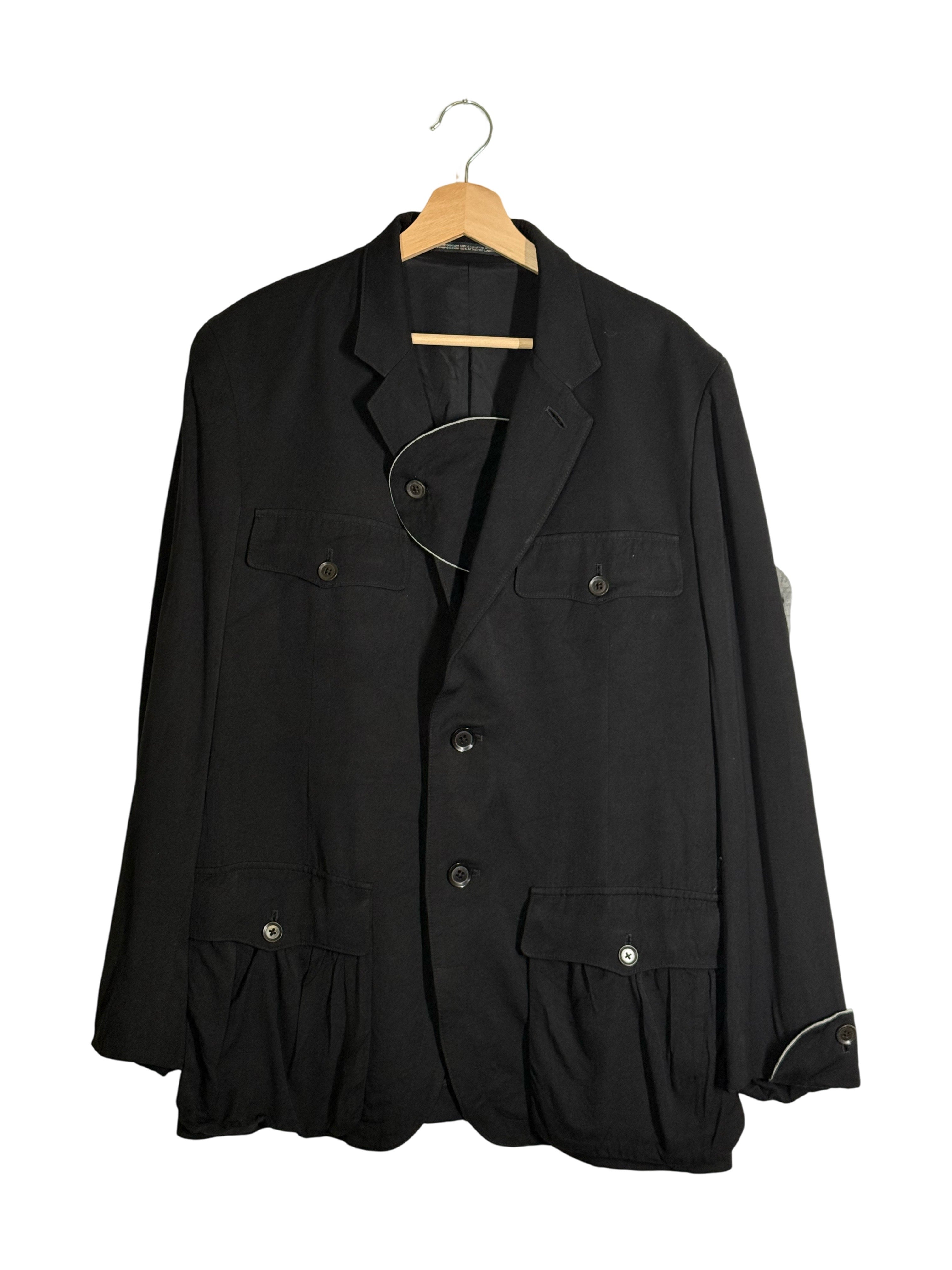 Yohji Yamamoto Pour Homme 2006SS Runway Discharge Print Patch Four-Pocket Blazer