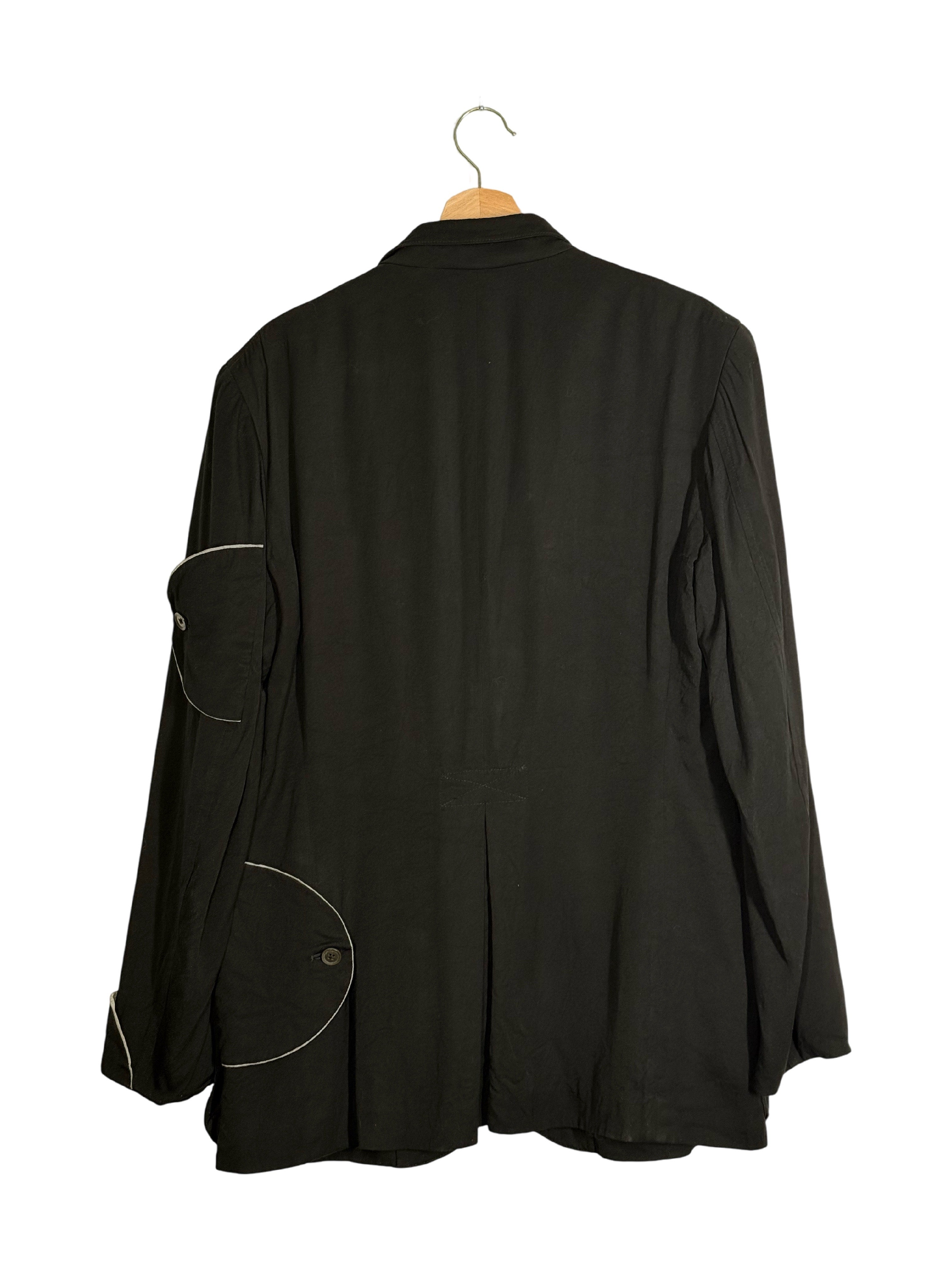 Yohji Yamamoto Pour Homme 2006SS Runway Discharge Print Patch Four-Pocket Blazer