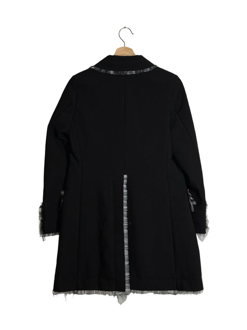 Comme Des Garcons 2018AW Scrap Patchwork Tulle Trim Quilted Padded Coat