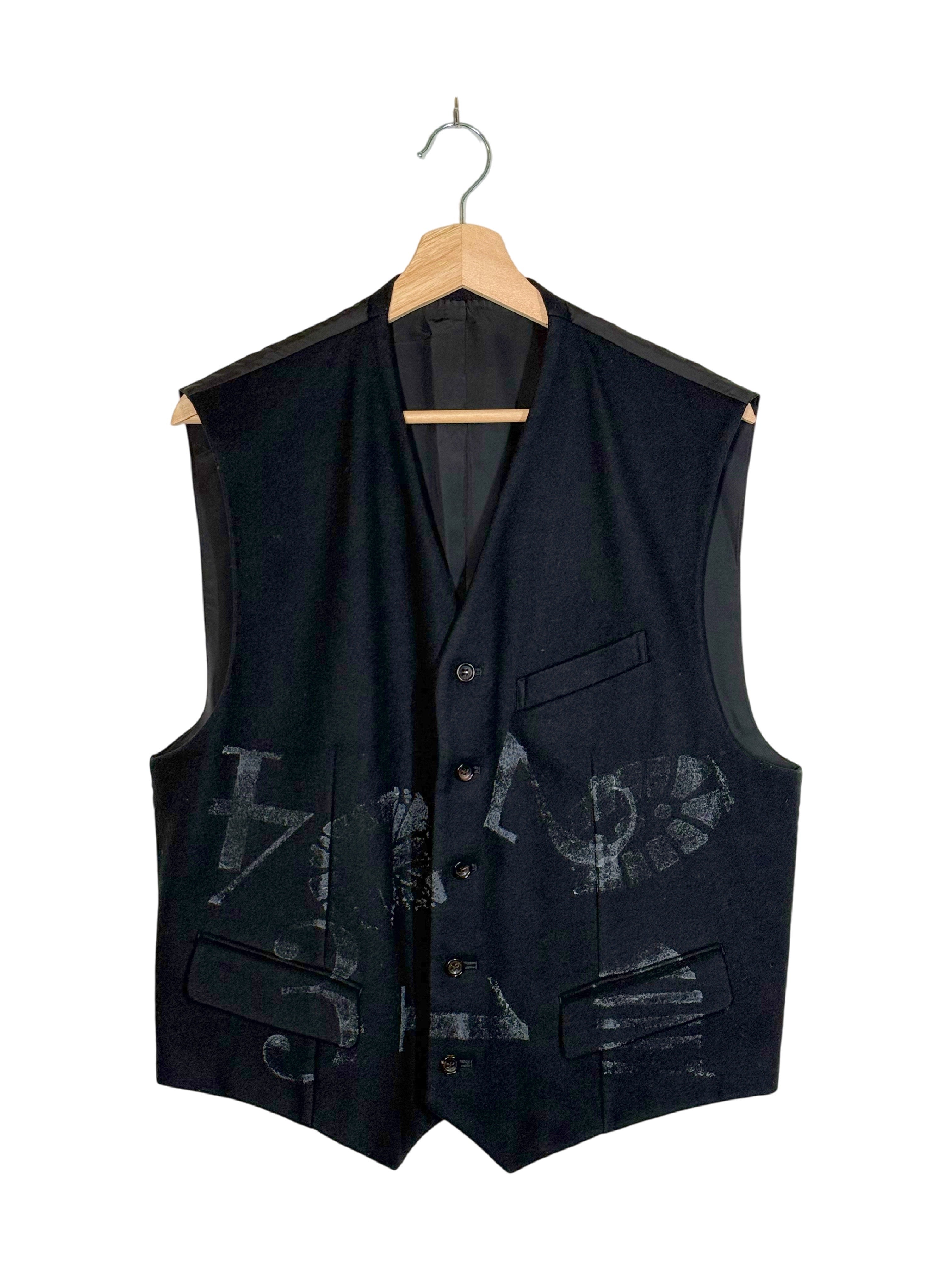 Comme Des Garcons Homme Plus 1995AW Runway Sleep Footprint and Numerals Wool Vest