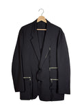 Y's Bang On Zip Ribbon Two-Button Wool Blazer
