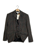 Glenn Martens x H&M 2025AW wired twisted blazer - front view on hanger, blazer with internal wires that twist the lapel into