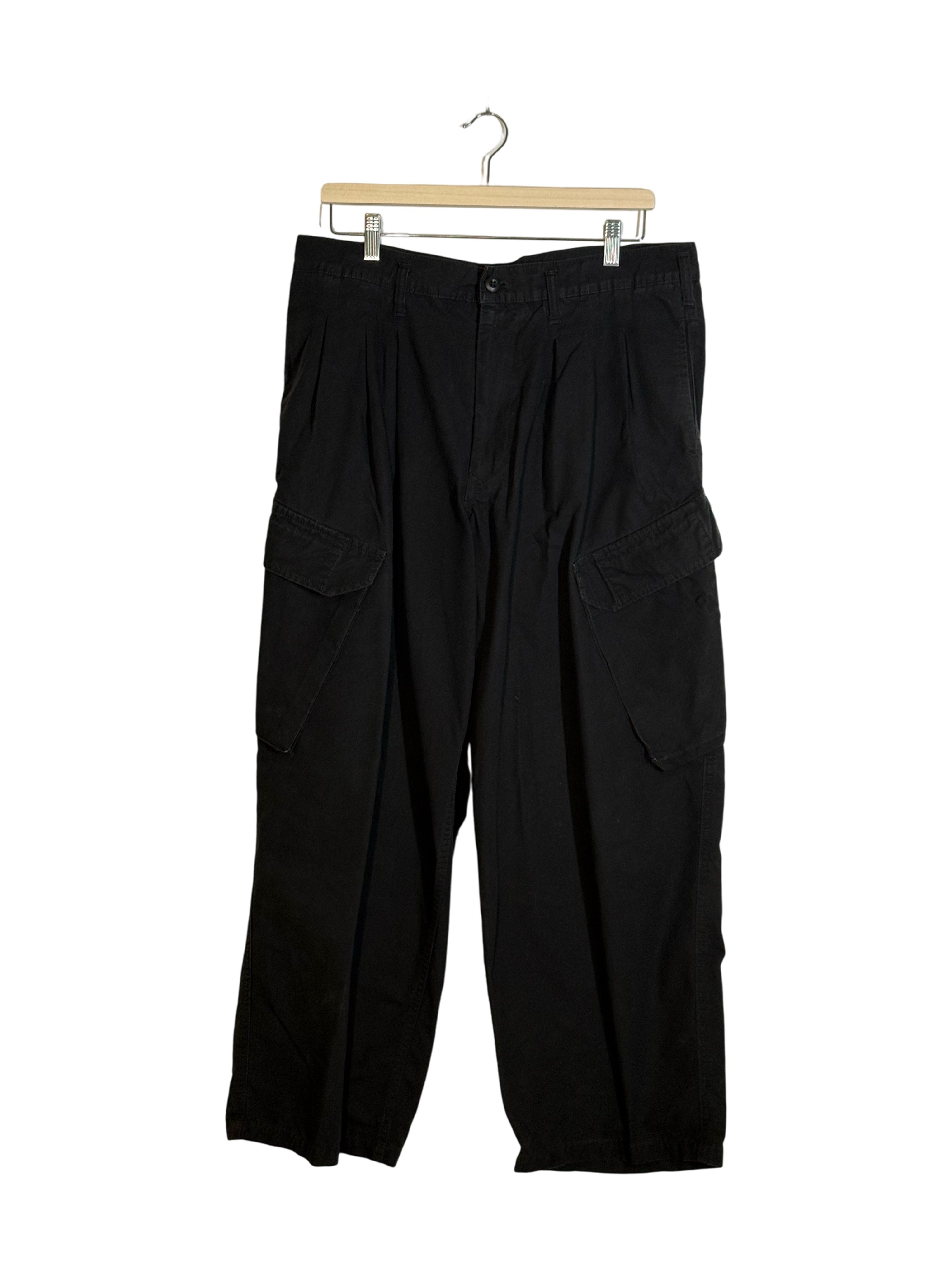 Yohji Yamamoto Black Scandal Katsuragi 12-Pleat Oversized Cargo Pants