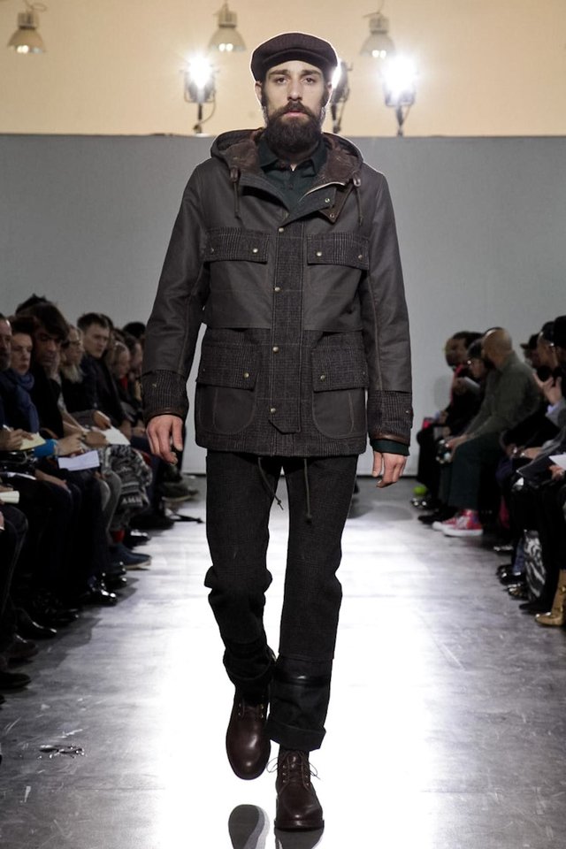 Junya Watanabe MAN 2012AW Runway Wool Patchwork Work Shirt