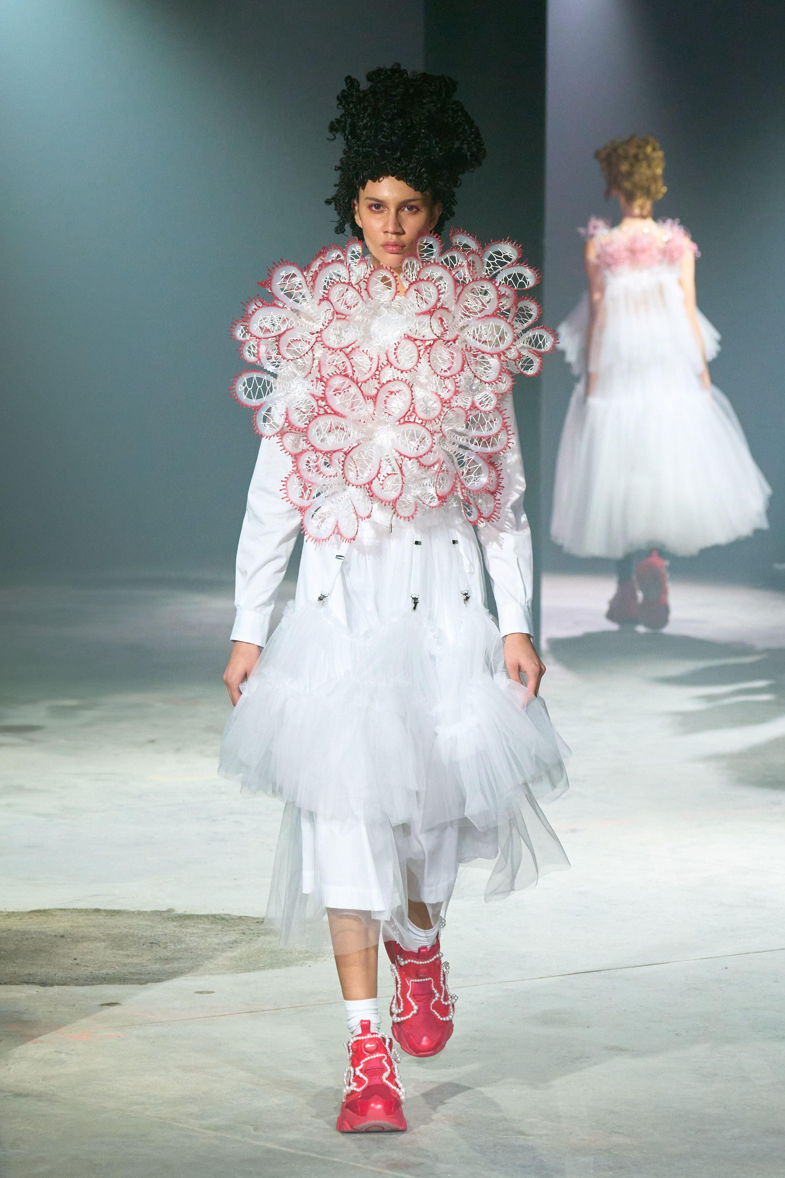 Noir Kei Ninomiya 2025SS Runway See-through Clipped Tulle Skirt
